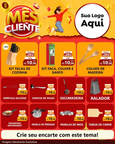 Modelo de Rede Social para Feed Instagram com o tema Mês do Cliente para Utilidades Domésticas