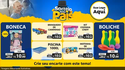 Modelo de TV para TV Horizontal com o tema Sorteio Dia Dos Pais para Brinquedos
