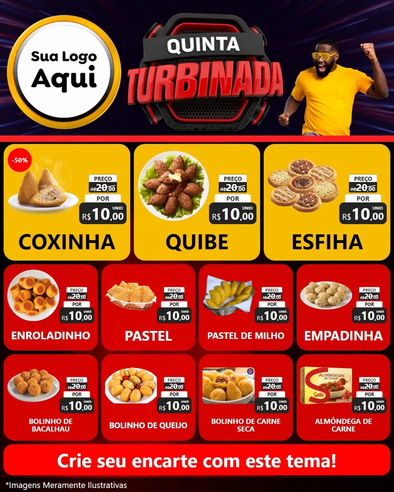 Modelo de Rede Social para Feed Instagram com o tema Quinta Turbinada para Salgadaria