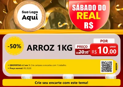 Modelo de Cartaz para Cartaz A4 Horizontal com o tema Sábado do Real para Supermercado