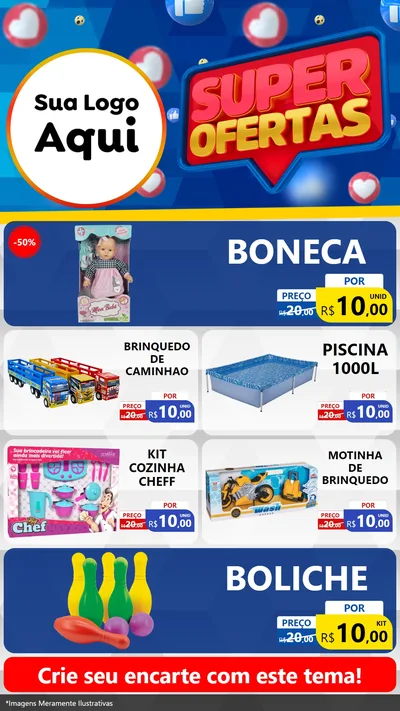 Modelo de TV para TV Vertical com o tema Super Ofertas para Brinquedos