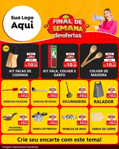 Modelo de Rede Social para Feed Instagram com o tema Final de Semana de Ofertas para Utilidades Domésticas