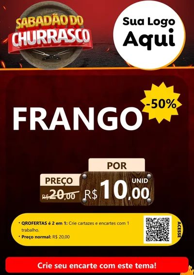 Modelo de Cartaz para Cartaz A4 Vertical com o tema Sabadão Do Churrasco para Assados