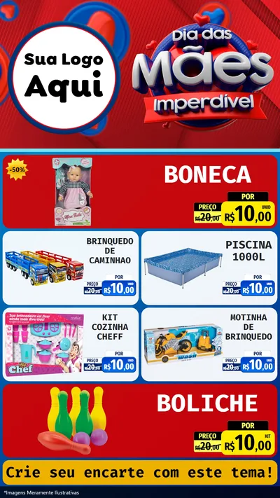 Modelo de TV para TV Vertical com o tema Dia Das Mães Imperdível para Brinquedos