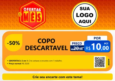 Modelo de Cartaz para Cartaz A4 Horizontal com o tema Ofertas do Mês para Embalagens