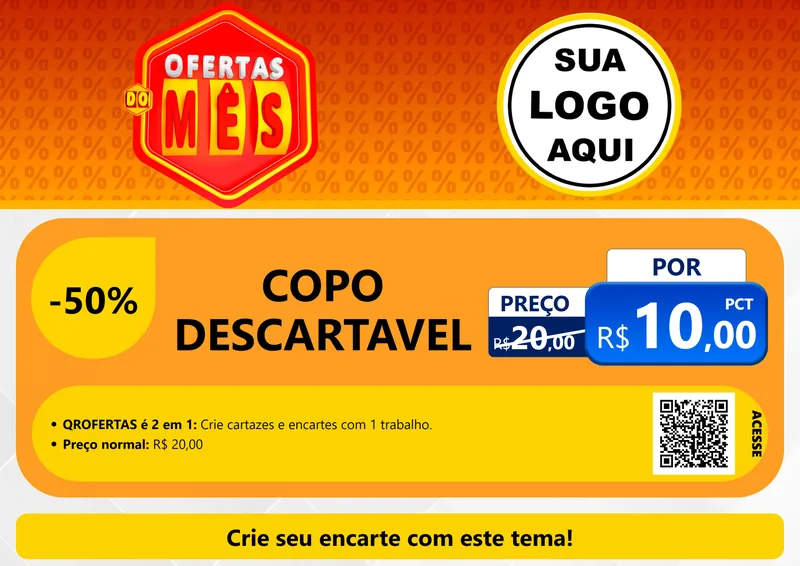 Modelo de Cartaz para Cartaz A4 Horizontal com o tema Ofertas do Mês para Embalagens
