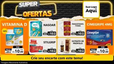 Modelo de TV para TV Horizontal com o tema Super Ofertas para Farmácia