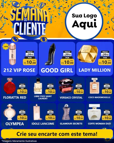 Modelo de Rede Social para Feed Instagram com o tema Semana do Cliente para Perfumes