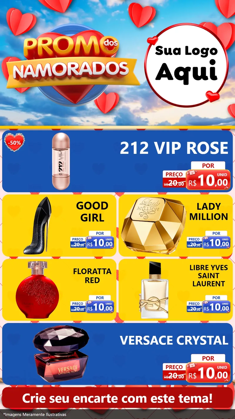 Modelo de TV para TV Vertical com o tema Promo dos Namorados para Perfumes
