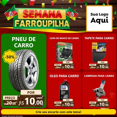 Modelo de Rede Social para Feed Facebook com o tema Semana Farroupilha para Auto peças