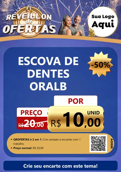 Modelo de Cartaz para Cartaz A4 Vertical com o tema Réveillon de Ofertas para Higiene Pessoal