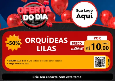 Modelo de Cartaz para Cartaz A4 Horizontal com o tema Oferta do Dia para Floricultura e jardim