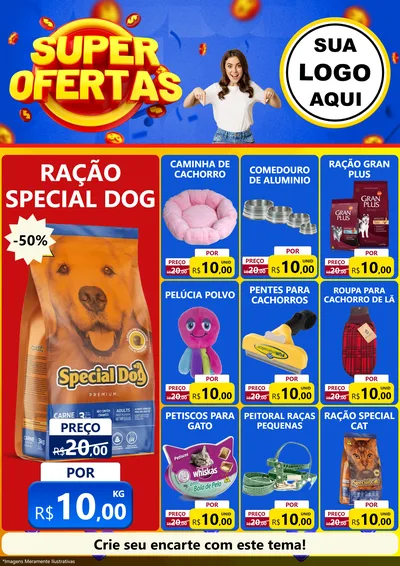 Modelo de Encarte para Encarte A4 Vertical com o tema Super Ofertas para Pet Shop
