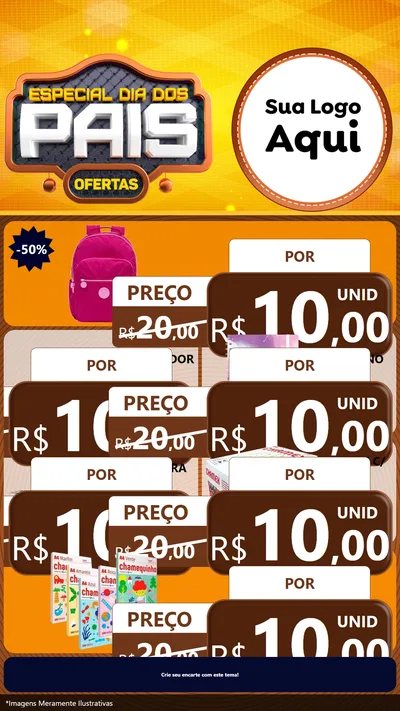 Modelo de TV para TV Vertical com o tema Especial Dia dos Pais para Papelaria