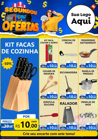 Modelo de Encarte para Encarte A4 Vertical com o tema Segundou de Ofertas para Utilidades Domésticas