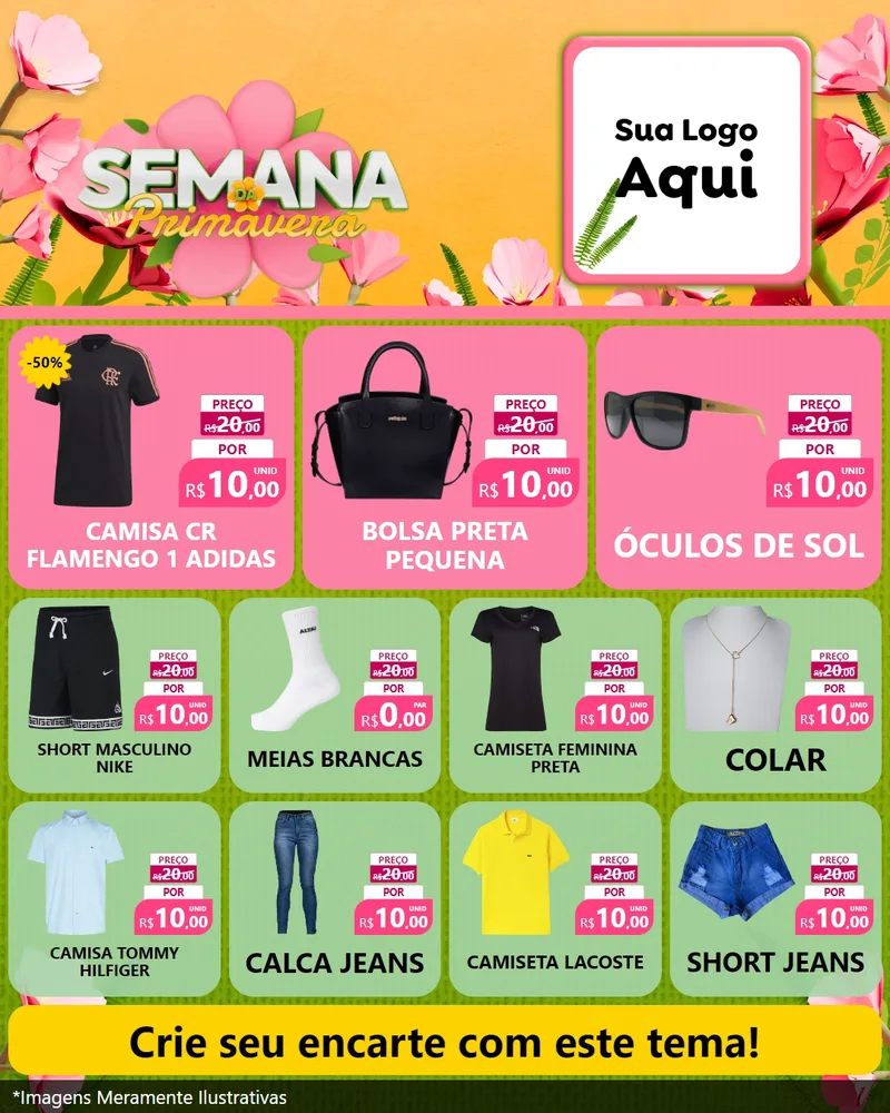 Modelo de Rede Social para Feed Instagram com o tema Semana da Primavera para Roupas e acessórios