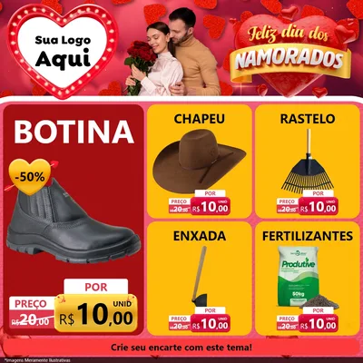 Modelo de Rede Social para Feed Facebook com o tema Feliz Dia Dos Namorados para Agropecuária