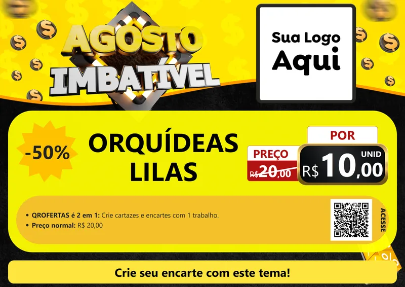 Modelo de Cartaz para Cartaz A4 Horizontal com o tema Agosto Imbatível para Floricultura e jardim
