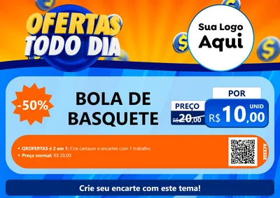 Modelo de Cartaz para Cartaz A4 Horizontal com o tema Ofertas Todo Dia para Artigos Esportivos