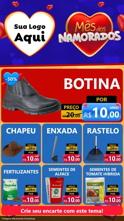 Modelo de Rede Social para Stories com o tema Mês dos Namorados para Agropecuária
