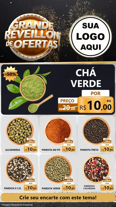 Modelo de Rede Social para Stories com o tema Grande Réveillon de Ofertas para Produtos Naturais