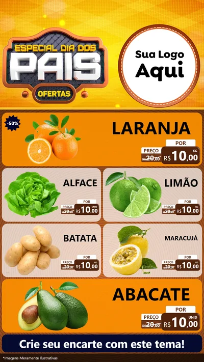 Modelo de TV para TV Vertical com o tema Especial Dia dos Pais para Hortifrúti