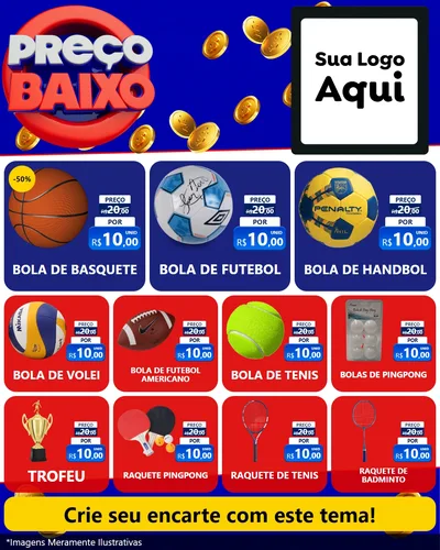 Modelo de Rede Social para Feed Instagram com o tema Preço Baixo para Artigos Esportivos