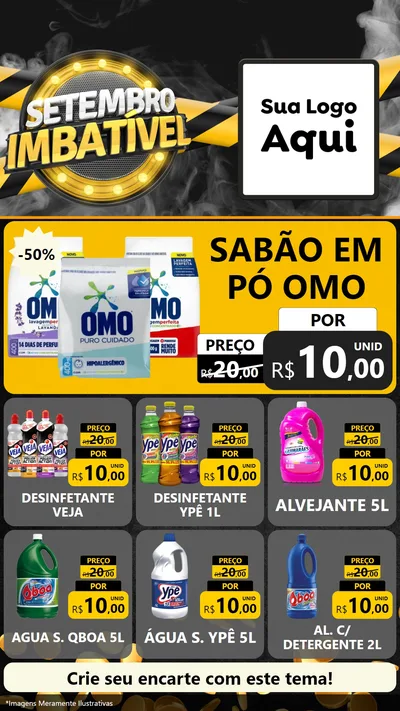Modelo de Rede Social para Stories com o tema Setembro Imbatível para Produtos de Limpeza
