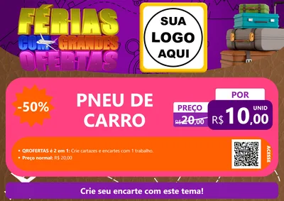 Modelo de Cartaz para Cartaz A4 Horizontal com o tema Férias com Grandes Ofertas para Auto peças
