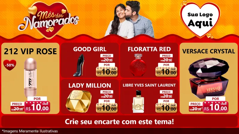 Modelo de TV para TV Horizontal com o tema Mês dos Namorados para Perfumes