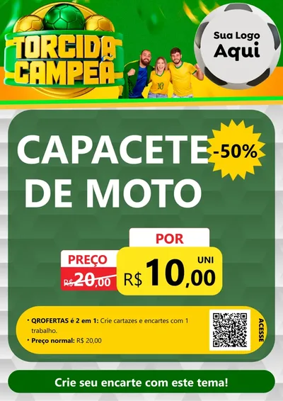 Modelo de Cartaz para Cartaz A4 Vertical com o tema Torcida Campeã - Copa para Moto peças