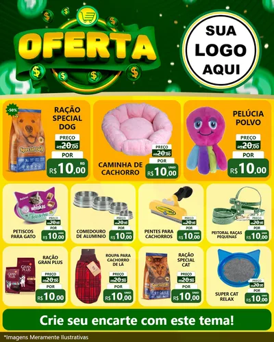 Modelo de Rede Social para Feed Instagram com o tema Oferta para Pet Shop