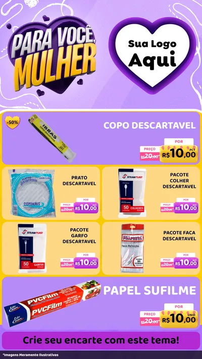 Modelo de TV para TV Vertical com o tema Para Você, Mulher para Embalagens