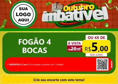 Modelo de Cartaz para Cartaz A4 Horizontal com o tema Outubro Imbatível para Móveis e Eletro