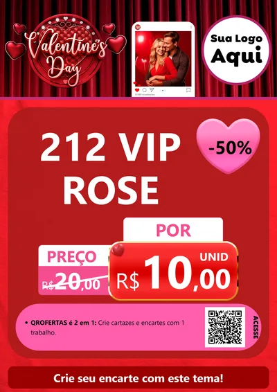 Modelo de Cartaz para Cartaz A4 Vertical com o tema Valentine's Day para Perfumes