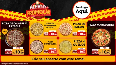Modelo de TV para TV Horizontal com o tema Alerta de Promoção para Pizzaria
