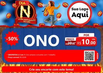 Modelo de Cartaz para Cartaz A4 Horizontal com o tema Dia N - O Dia Mais Barato Do Mês para Óticas