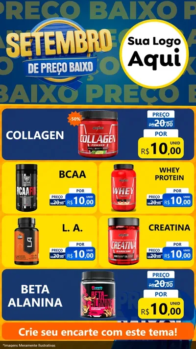 Modelo de TV para TV Vertical com o tema Setembro De Preço Baixo para Suplementos alimentares