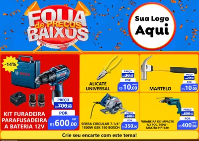 Modelo de Encarte para Encarte A4 Horizontal com o tema Folia de Preços Baixos para Maquinas e Ferramentas