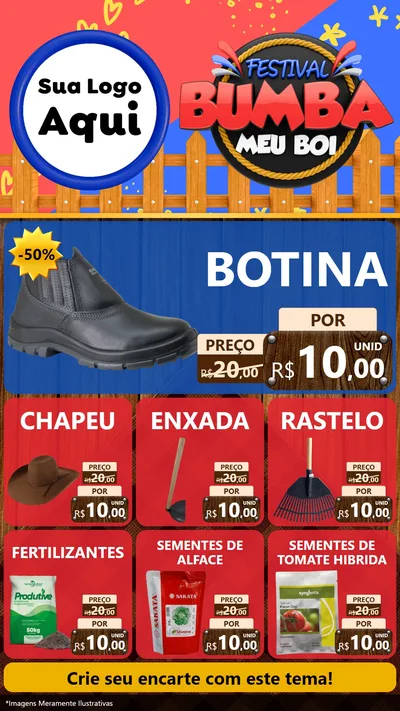 Modelo de Rede Social para Stories com o tema Festival Bumba Meu Boi para Agropecuária