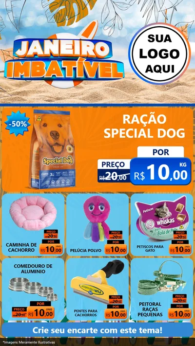 Modelo de Rede Social para Stories com o tema Janeiro Imbatível para Pet Shop