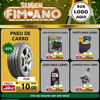 Modelo de Rede Social para Feed Facebook com o tema Super Fim de Ano para Auto peças