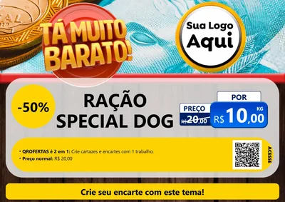 Modelo de Cartaz para Cartaz A4 Horizontal com o tema Está Muito Barato para Pet Shop