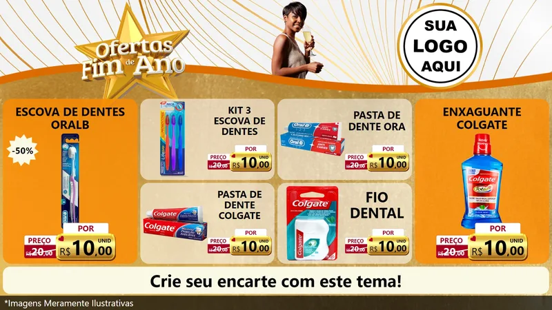 Modelo de TV para TV Horizontal com o tema Ofertas Fim de Ano para Higiene Pessoal