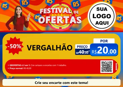 Modelo de Cartaz para Cartaz A4 Horizontal com o tema Festival de Ofertas para Ferragens