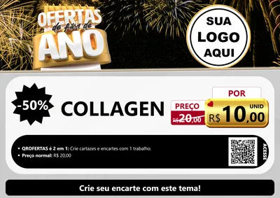 Modelo de Cartaz para Cartaz A4 Horizontal com o tema Ofertas de Fim de Ano para Suplementos alimentares
