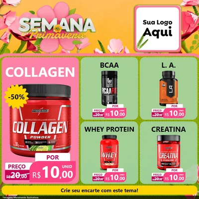Modelo de Rede Social para Feed Facebook com o tema Semana da Primavera para Suplementos alimentares