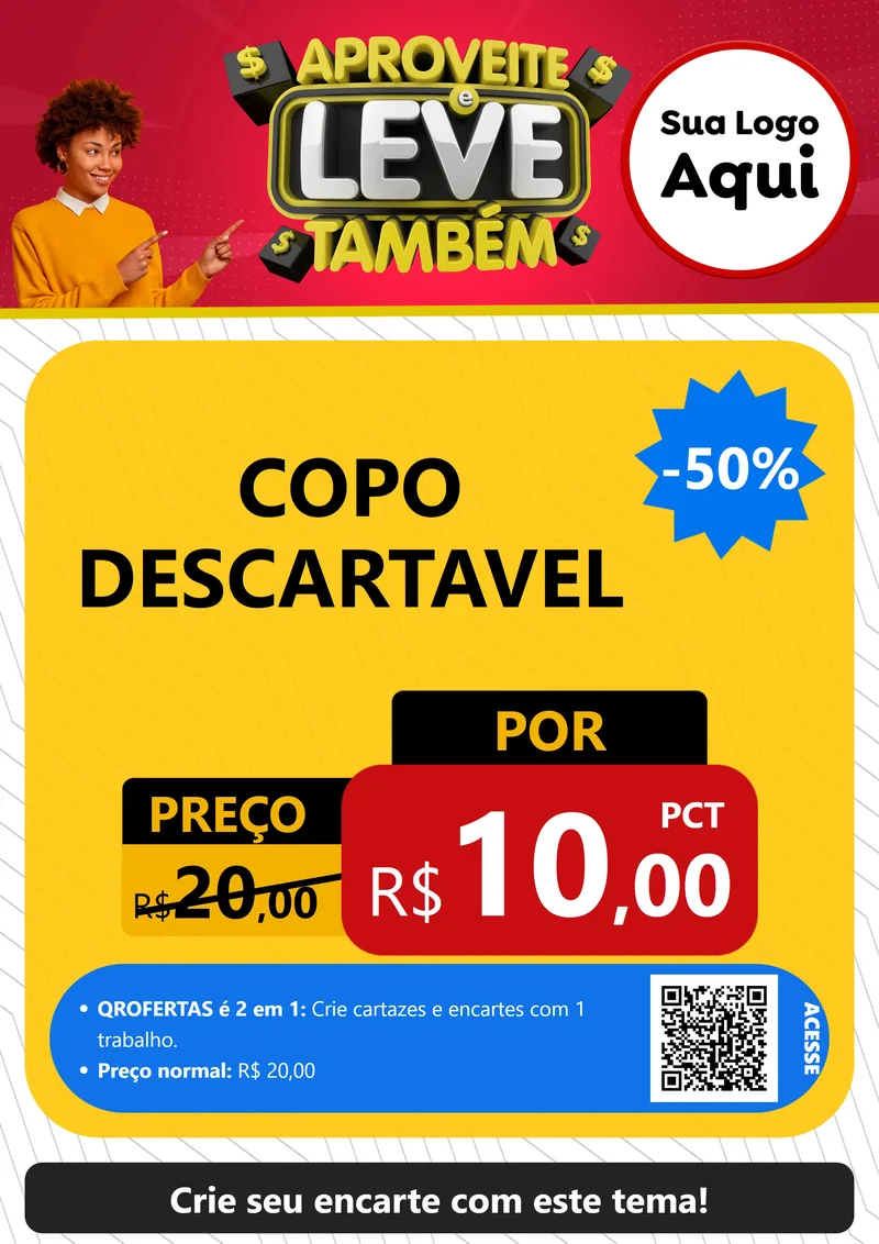 Modelo de Cartaz para Cartaz A4 Vertical com o tema Aproveite e Leve Também para Embalagens
