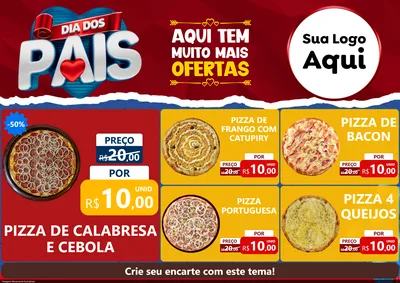 Modelo de Encarte para Encarte A4 Horizontal com o tema Dia dos Pais para Pizzaria