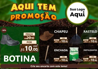 Modelo de Encarte para Encarte A4 Horizontal com o tema Aqui tem Promoção para Agropecuária